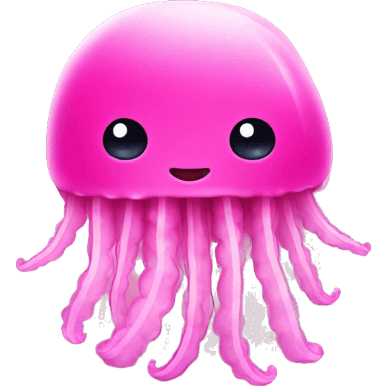 Kawaii Hot pink jellyfish   emoji