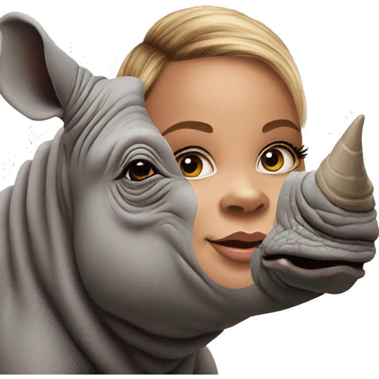 baby rhino turning into beyonce emoji