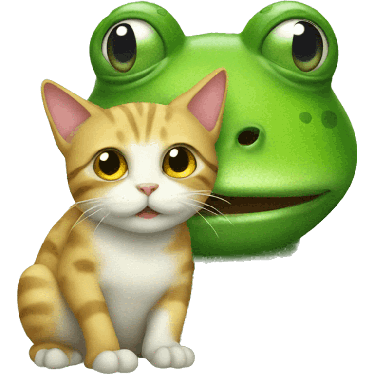 Cat and frog emoji