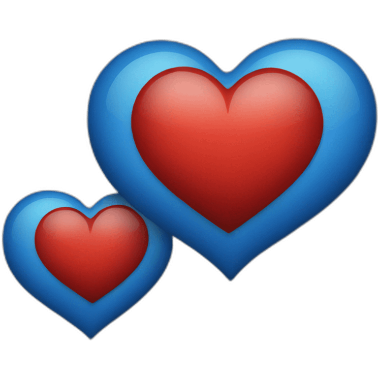 Coeur bleu et rouge emoji