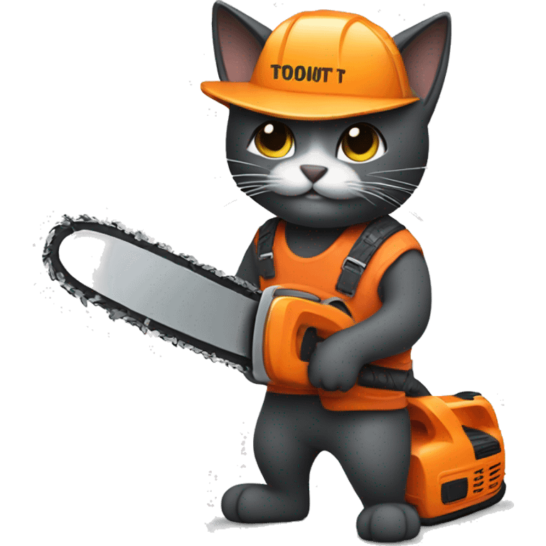 Cat with chainsaw emoji