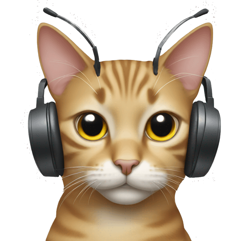 cat with headphones on emoji