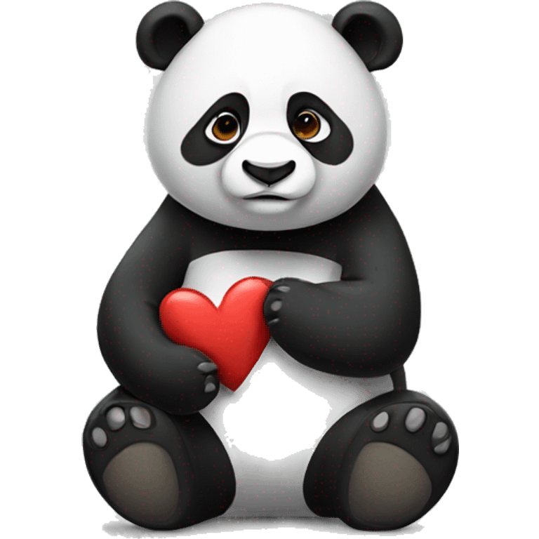 panda with a broken heart emoji