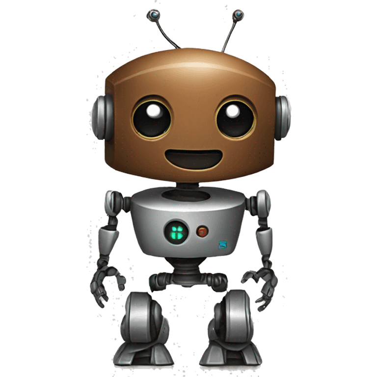 robot with brown wi emoji