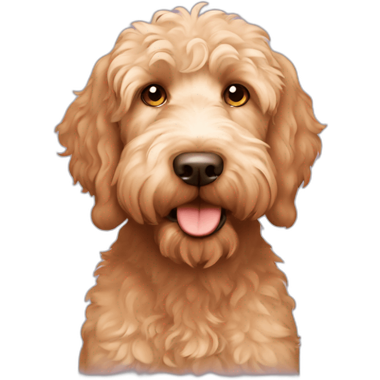 Labradoodle apricot with big ears emoji