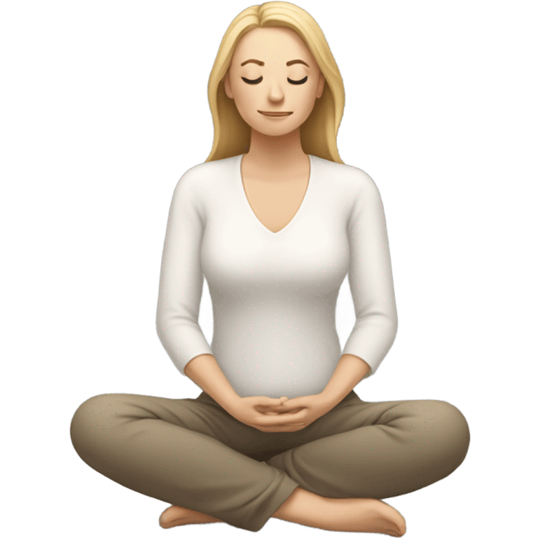 white woman meditating emoji