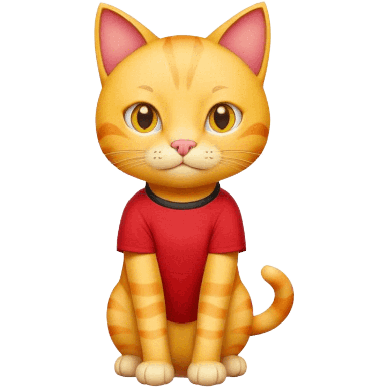 Gato amarillo con camisa roja emoji