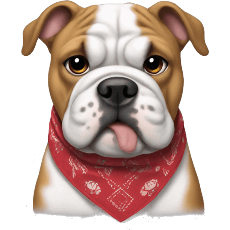 bulldog wearing bandana emoji