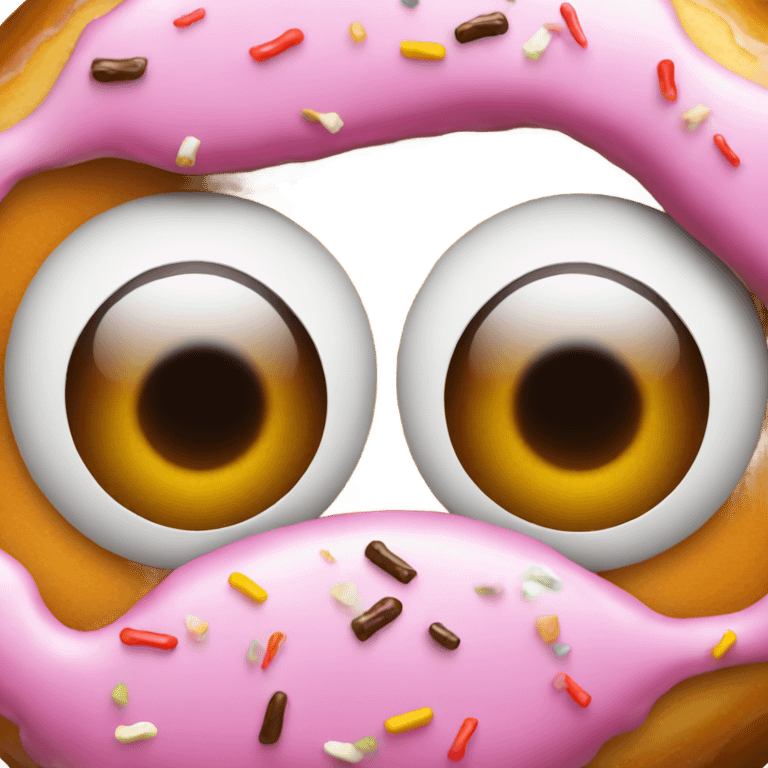 donut with eyes on emoji