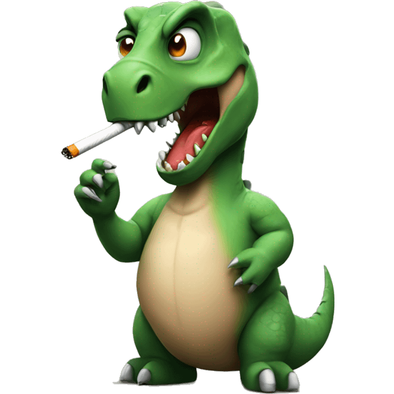 dinosaur smoking cigarette emoji