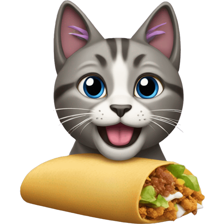 Cat eating Taco Bell emoji