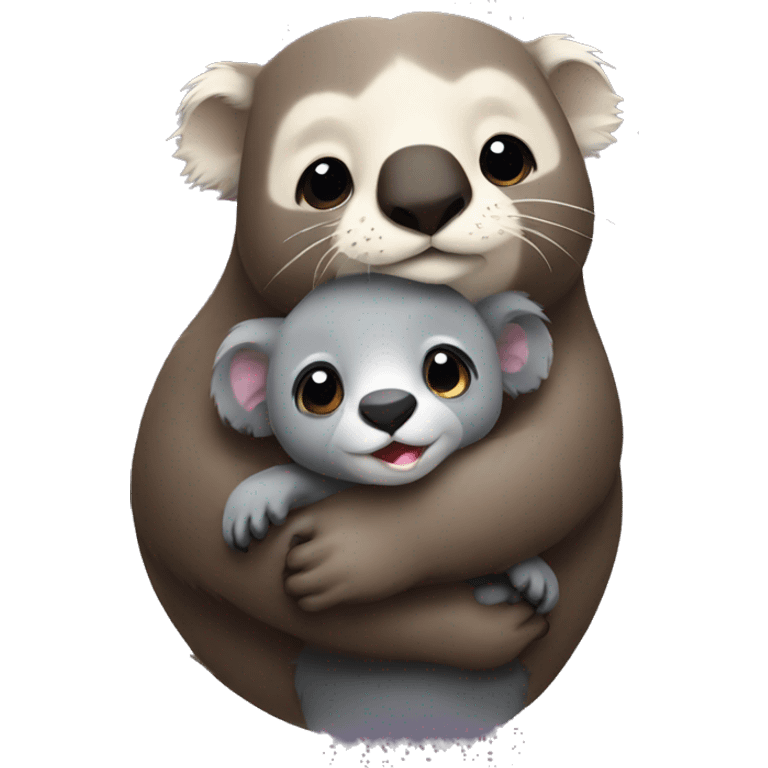 otter hugging koala emoji