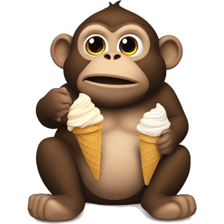 A fat monkey eating ice cream while think of a girl name hadlee emoji