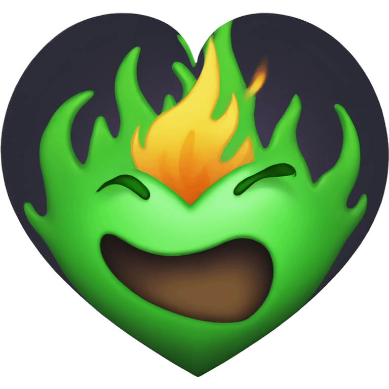 Green heart on fire ❤️‍🔥 emoji