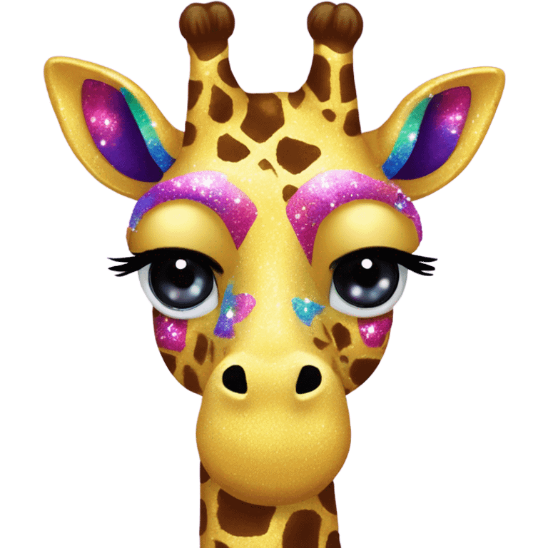 Lisa frank glitter giraffe with eyelashes emoji