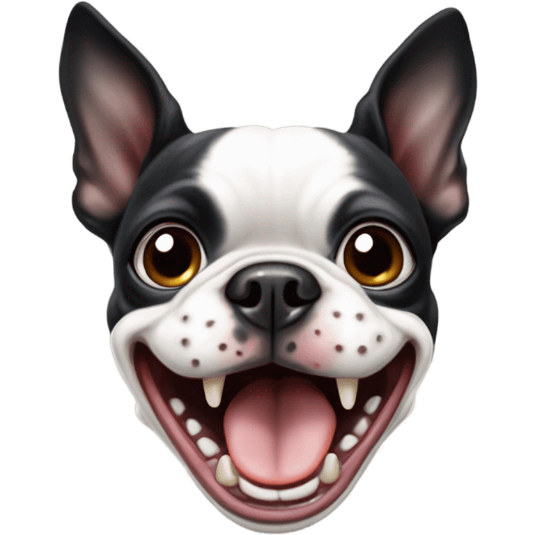 Boston terrier laughing emoji