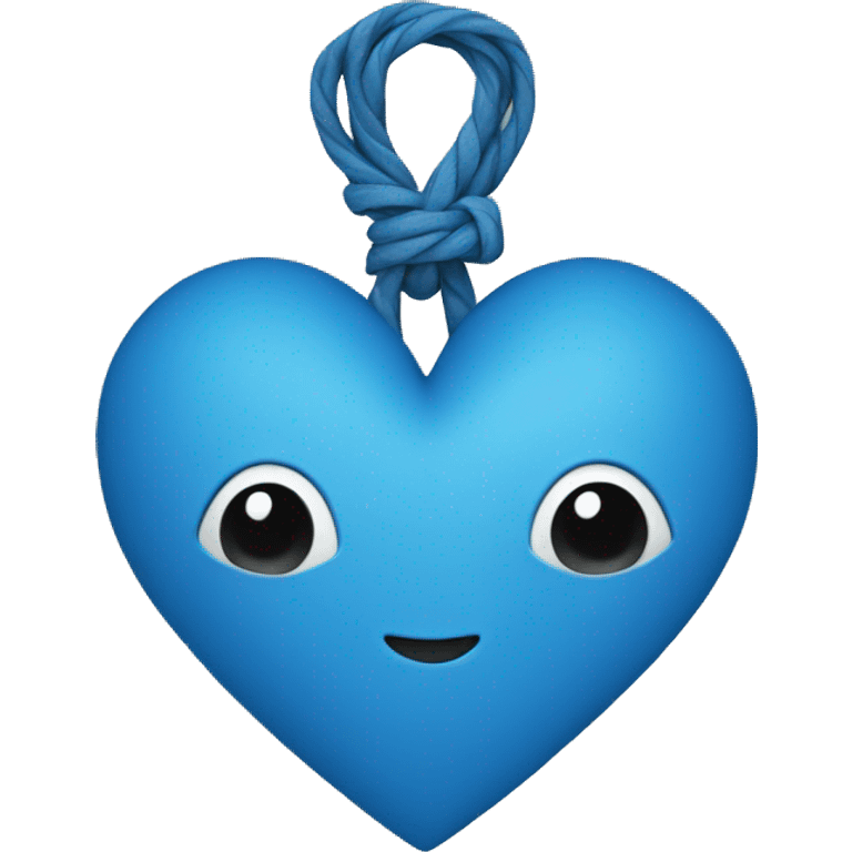 Blue heart tied emoji