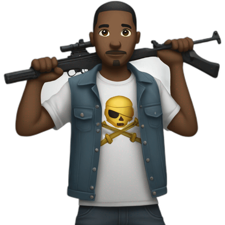 Los Angeles gang member holding a weapon emoji