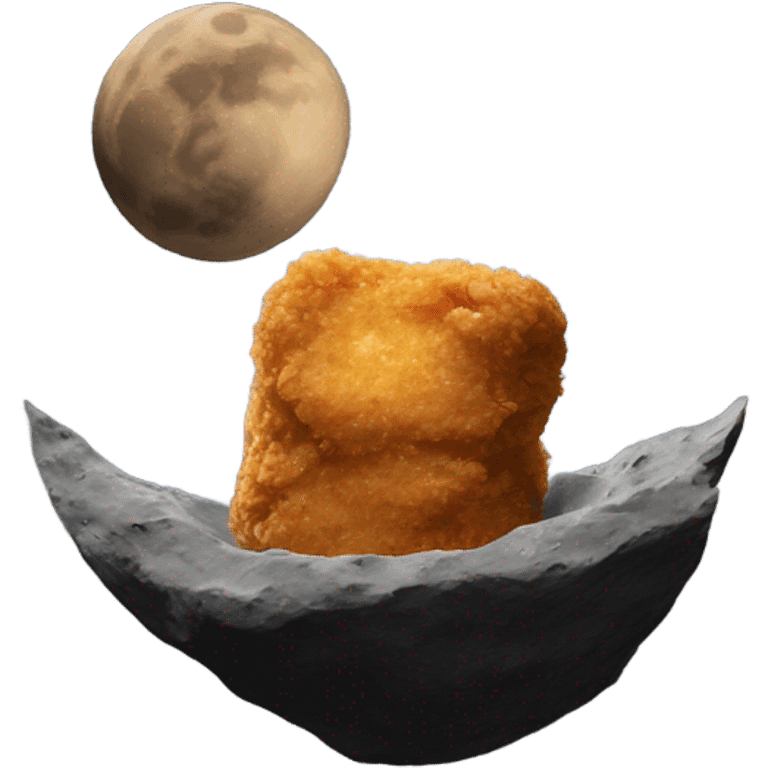 Chicken nugget on the moon emoji