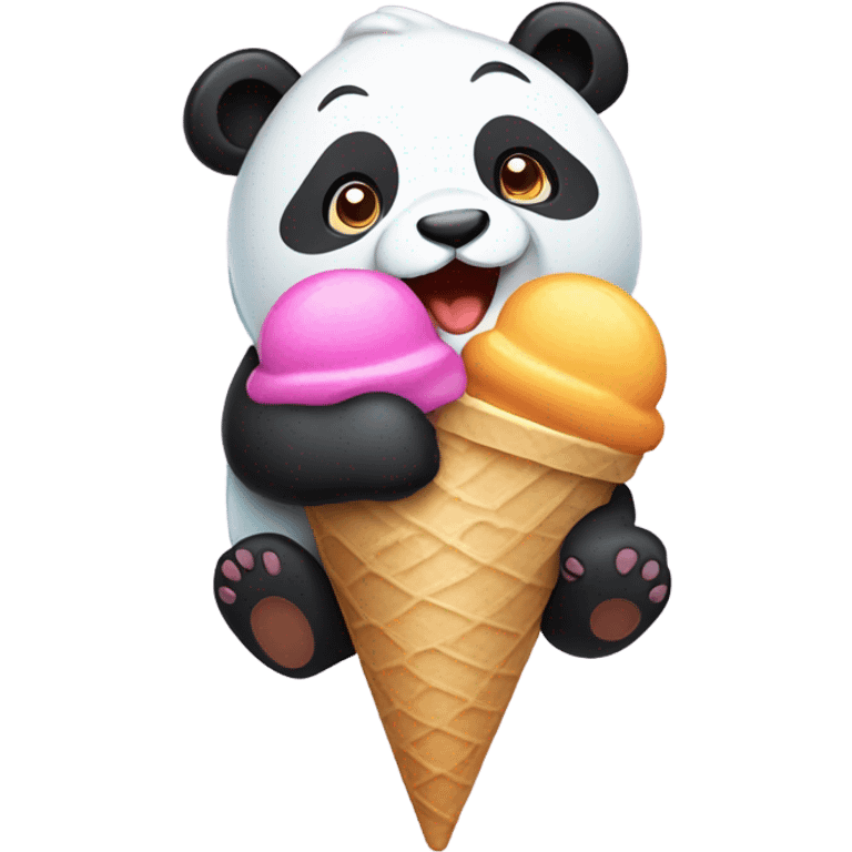 Panda eating ice cream emoji