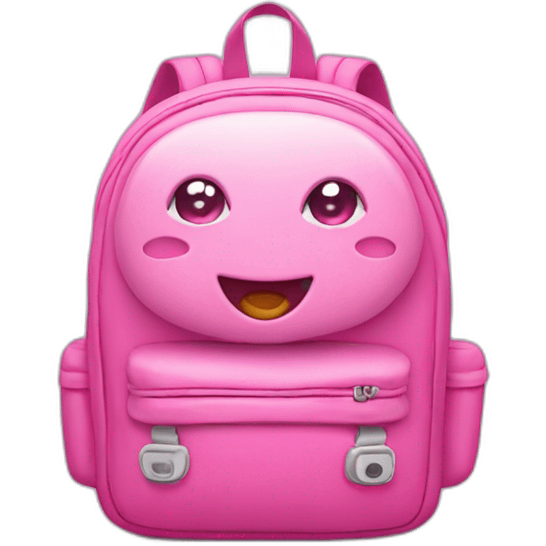 Cute Pink backpack with eyes and smile emoji