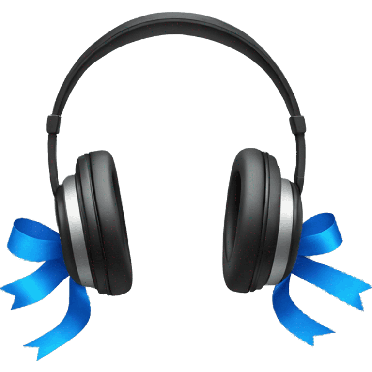 Headphones with blue ribbons  emoji