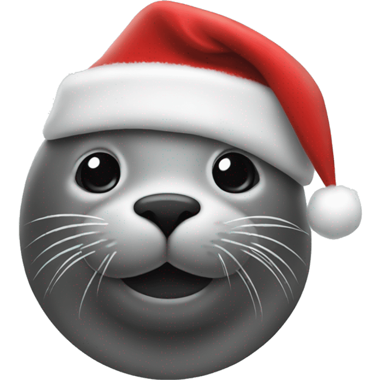 seal with a christmas hat emoji