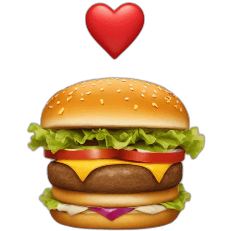 hamburguer with love emoji