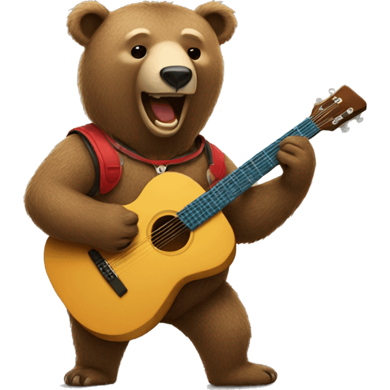 bear playing the guitar emoji