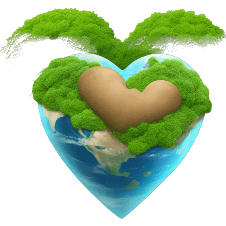 Heart with earth inside for earth day emoji