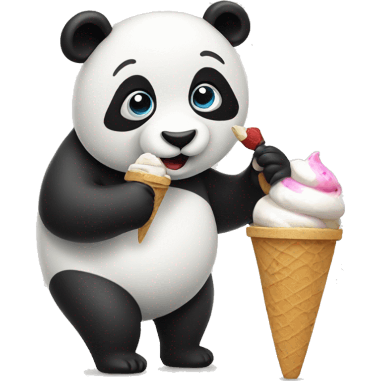 Panda eating ice cream emoji