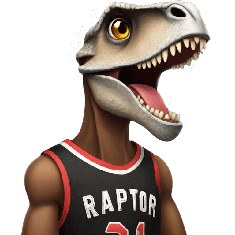 raptor with a black jersey and basketball emoji