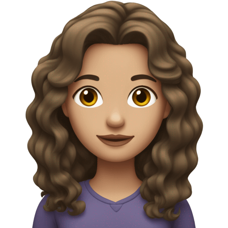 Brunette girl, medium-long hair with waves but not too pronounced emoji