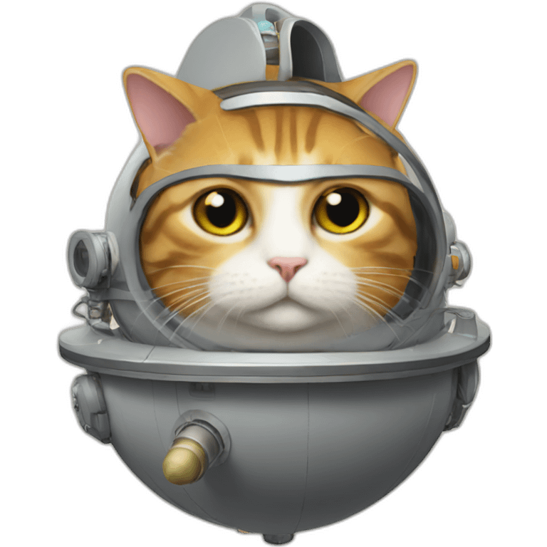 An intellectual cat on a rocket to the moon emoji