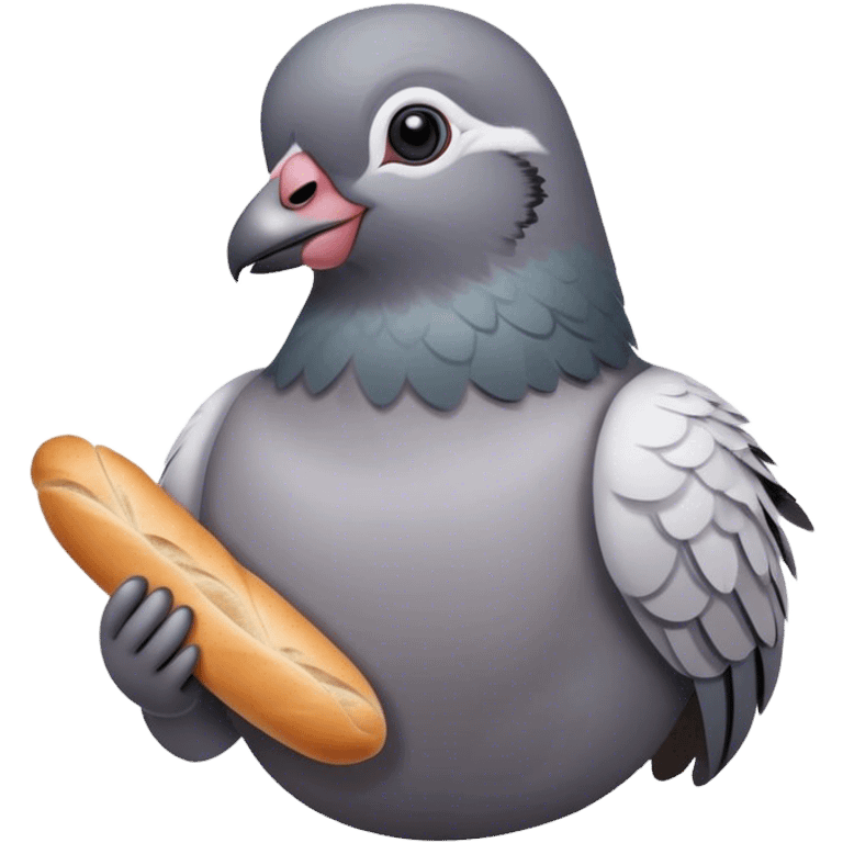 French pigeon holding a baguette emoji