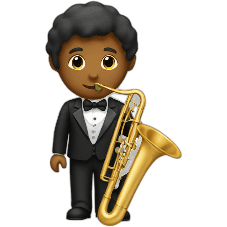 Classical Trombone player in a tuxedo emoji