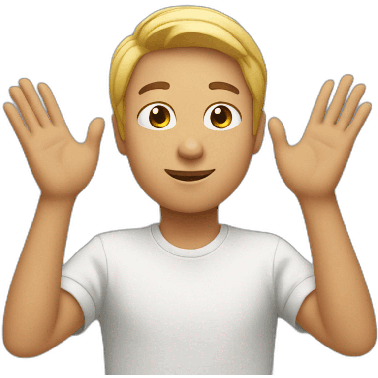 person looking up with their hands in the air emoji