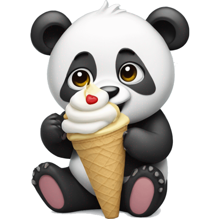 Panda eating ice cream emoji