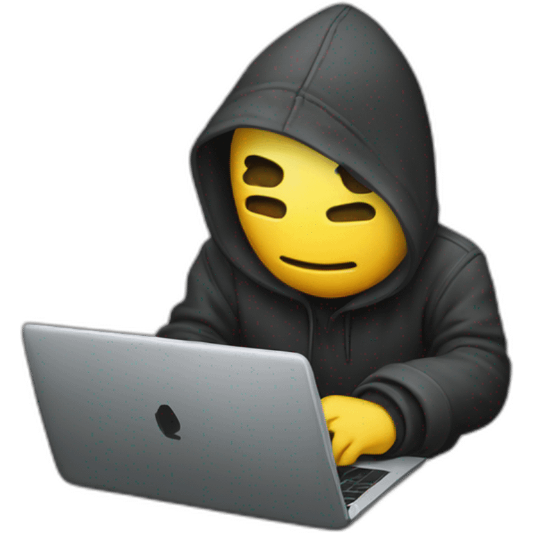 hacker tras pc portátil emoji