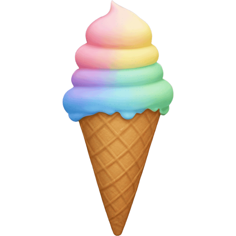 pastel rainbow ice cream cone emoji