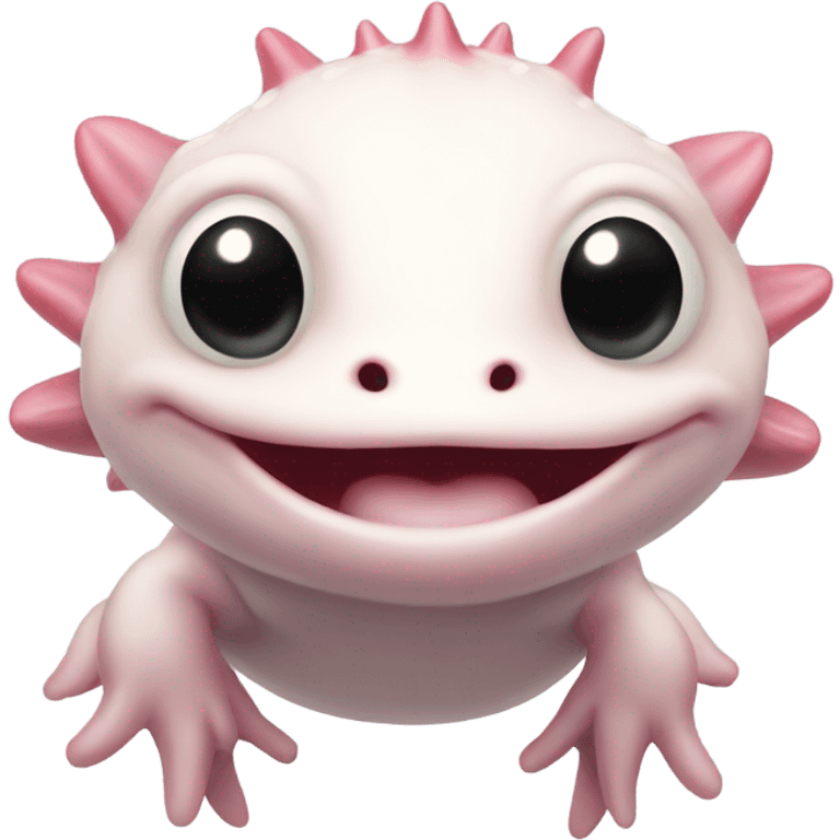 Axolotl blowing a kiss emoji