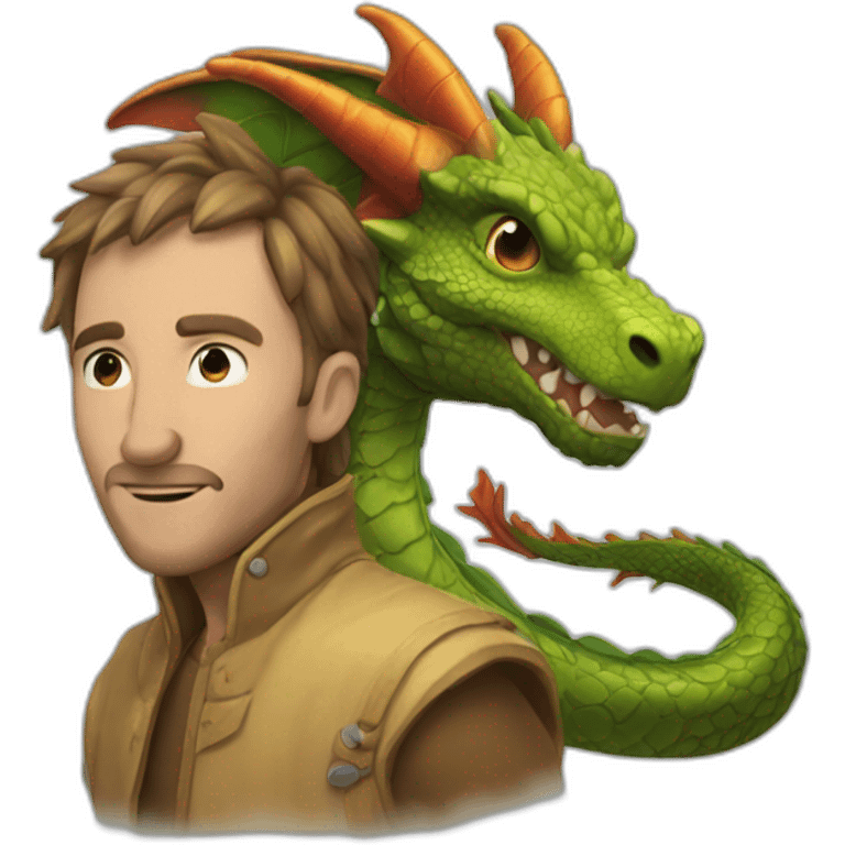 Humain et dragon emoji