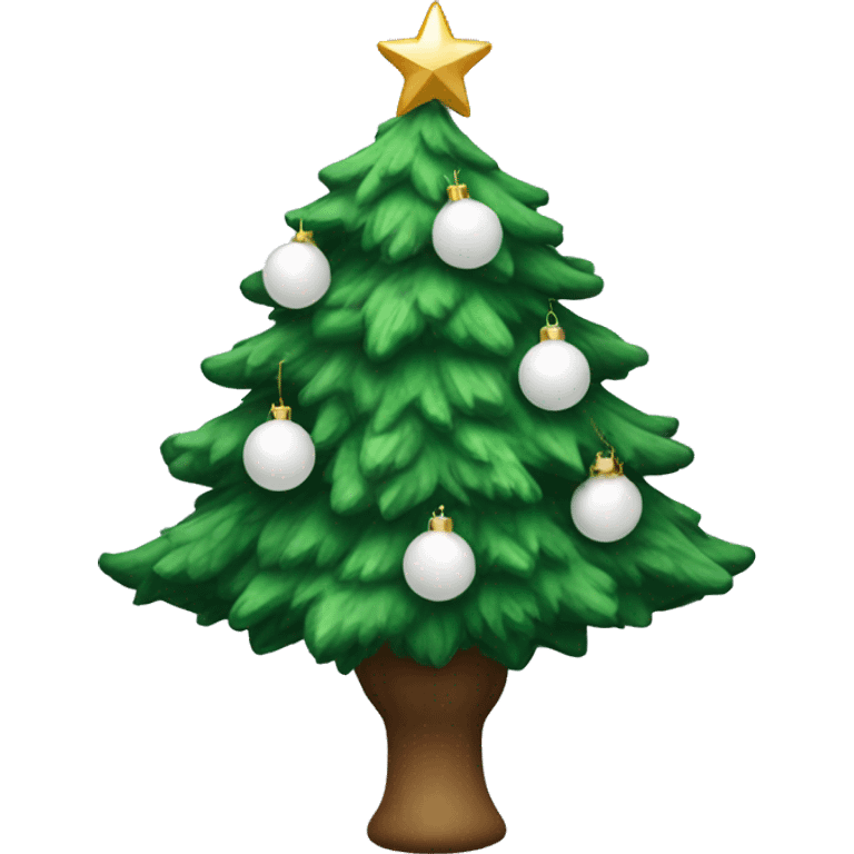 christmas tree with white ornaments  emoji