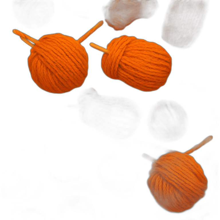 Orange knitting emoji