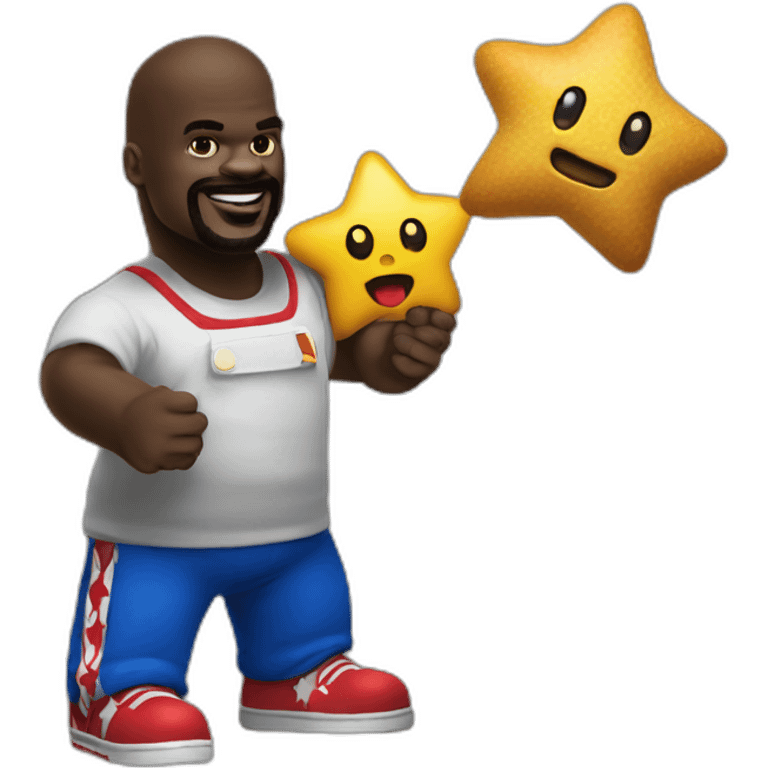 Shaquille O'Neal eat Mario star emoji