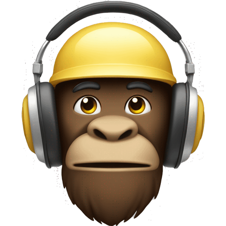 Singe qui fume avec un casque Apple sur la tête  emoji