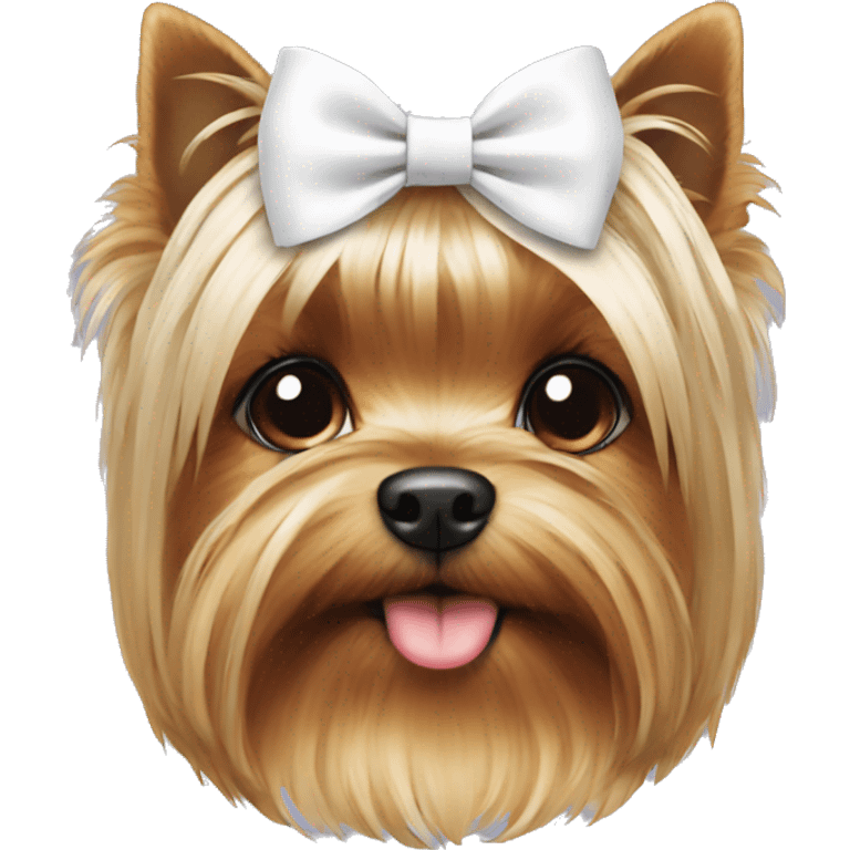 Yorkie with a white bow emoji