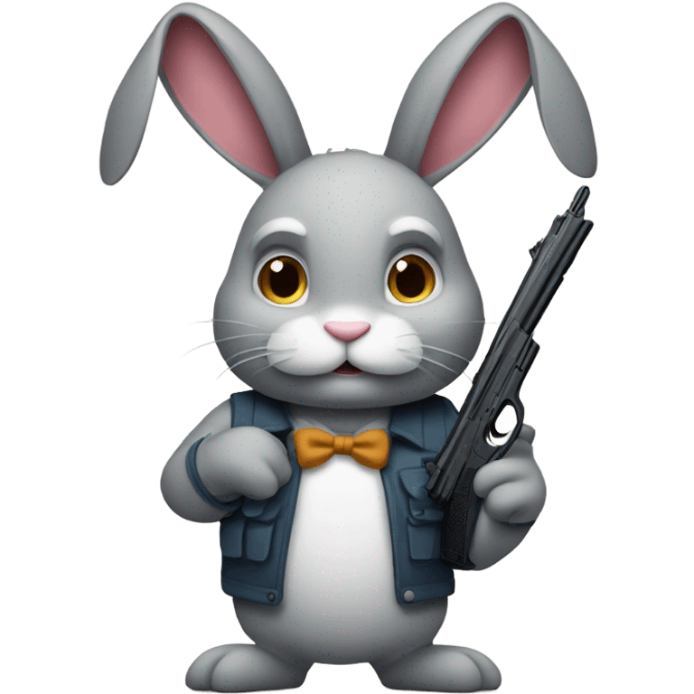 Bunny with a gun emoji