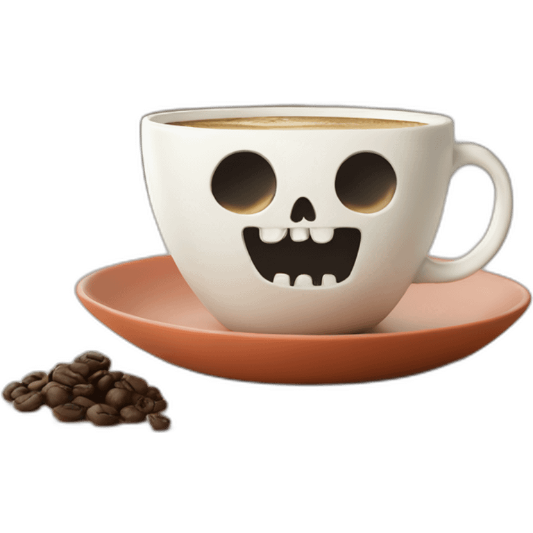 cute skull coffee emoji