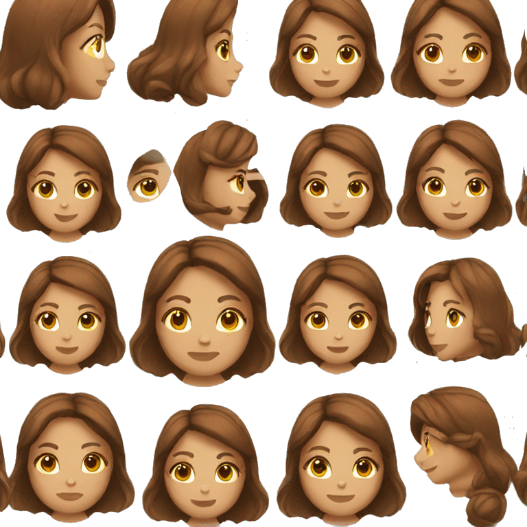 woman with brown hair emoji